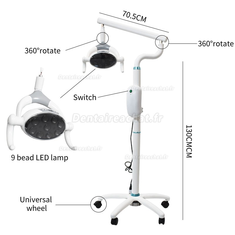 KL® KC-568 Lampe scialytique mobile dentaire (modèle à pied)